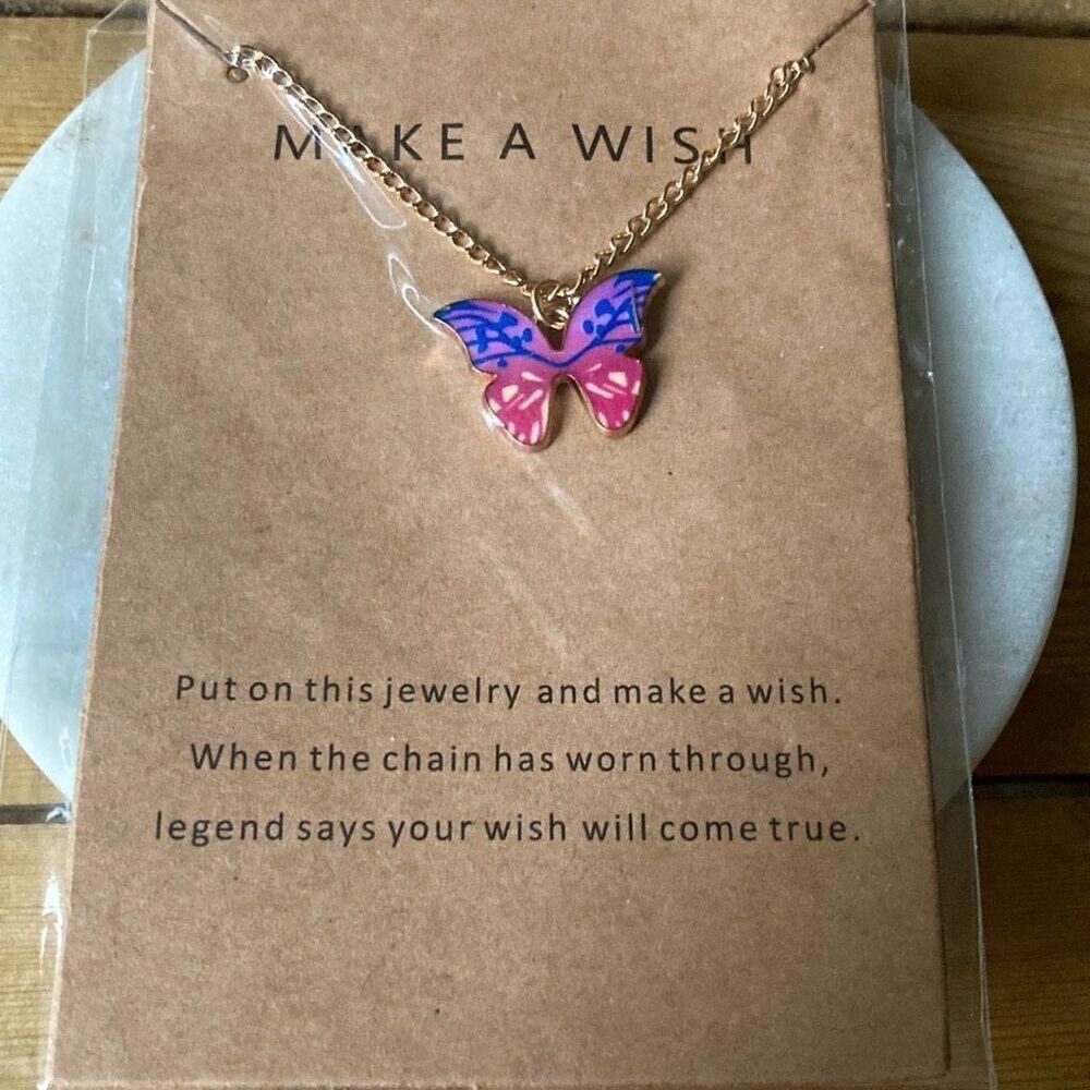 Make a wish butterfly necklace